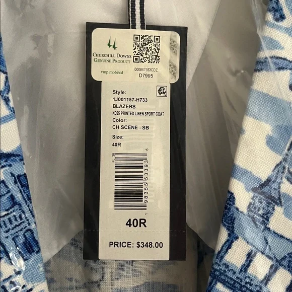 Vineyard Vines Linen Kentucky Derby Blazer 40R - Picture 3 of 4